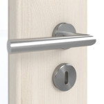 Detailansicht der Oberfläche von GARANT Schallschutztür Authentic Perl GCK08 mit Lichtausschnitt LA-DIN