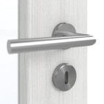 Detailansicht der Oberfläche von GARANT Schallschutztür Authentic Grigio CePaL mit Lichtausschnitt LA-2