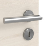 Detailansicht der Oberfläche von GARANT Schallschutztür Quer Authentic Perl GCK08 mit Lichtausschnitt LA-4 bandseitig