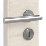 Detailansicht der Oberfläche von GARANT Schallschutztür Quer Authentic Perl GCK08 mit Lichtausschnitt LA-6