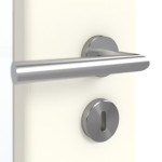 Detailansicht der Oberfläche von GARANT Schallschutztür W980ST15 Platinweiß GHK08 mit Lichtausschnitt LA-6