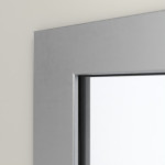 Detailansicht des Lichtausschnitts von Außentür-Set Stahl mit Feuerschutzfunktion EI2 30-C5-SA 62-1 mit Rechteckverglasung Ausschnitt 1 inkl. Blockzarge - Teckentrup