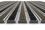 Detailansicht frontal von Aluprofilmatte KLASSIK Rips T12PP sand / Brush BL01 schwarz - Entrada