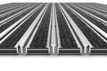 Detailansicht frontal von Aluprofilmatte KLASSIK Rips T03PP anthrazit / Kratzleiste - Entrada