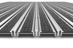 Detailansicht frontal von Aluprofilmatte KLASSIK Rips T05PP grau / Kratzleiste - Entrada