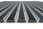 Detailansicht frontal von Aluprofilmatte KLASSIK Rips T06PP blau/grau / Safe R01V schwarz - Entrada