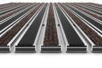 Detailansicht frontal von Aluprofilmatte KLASSIK Rips T08PP braun / Safe R01V schwarz - Entrada
