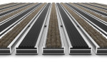 Detailansicht frontal von Aluprofilmatte KLASSIK Rips T12PP sand / Safe R01V schwarz - Entrada