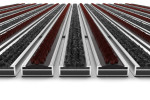 Detailansicht frontal von Aluprofilmatte KLASSIK Rips T01PP schwarz / Work B04 braun - Entrada