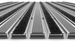 Detailansicht frontal von Aluprofilmatte KLASSIK Safe R02V grau / Brush BL01 schwarz - Entrada
