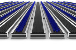 Detailansicht frontal von Aluprofilmatte KLASSIK Safe R01V schwarz / Work B06 blau – Entrada