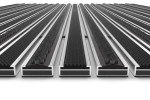 Detailansicht frontal von Aluprofilmatte KLASSIK Safe R01V schwarz / Work B02 grau - Entrada