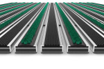Detailansicht frontal von Aluprofilmatte KLASSIK Safe R01V schwarz / Work B07 grün - Entrada