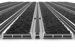 Detailansicht frontal von Aluprofilmatte ROYAL Rips T01PP schwarz / Minibürste MB02 grau - Entrada