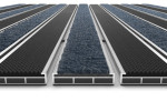Detailansicht frontal von Aluprofilmatte ROYAL Rips T06PP blau/grau / Safe R01V schwarz - Entrada