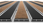 Detailansicht frontal von Aluprofilmatte ROYAL Rips T11PP kokos / Safe R01V schwarz - Entrada