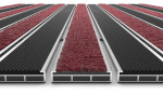 Detailansicht frontal von Aluprofilmatte ROYAL Rips T09PP rot / Safe R01V schwarz - Entrada