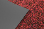 Detailansicht von Ober- und Untermaterial von Fußmatte KLASSIK Nylonfaser 652 rot meliert - Entrada