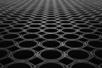 Schräge Detailansicht von Ringgummimatte Bee 22 schwarz 150 x 100 cm- Entrada