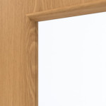 Detailansicht des Lichtausschnitts von GARANT Wohnungseingangstür Eiche Premium GCK08 mit Lichtausschnitt LA-5 bandseitig