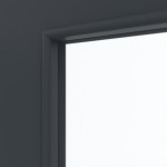 Detailansicht des Lichtausschnitts von Doppelflügeltür LA 10 Basic Anthrazit RAL 7016 Lack inkl. Zarge - Huga