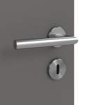 Detailansicht der Oberfläche von HÖRMANN Doppelflügeltür Groove 27 Staubgrau RAL 7037 Lack DesignLine mit Zarge