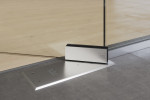 Bodentürschließer von Sinus 2 Motiv matt 2-flg. Glaspendeltür mit einem Seitenteil und Oberlicht DORMA Mundus BTS Variante 11 - Erkelenz