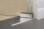 Bodentürschließer von Curves Motiv matt Glaspendeltür mit festem Seitenteil DORMA Mundus BTS Variante 2 - Erkelenz