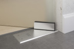 Bodentürschließer von Morse Motiv klar Glaspendeltür mit festem Seitenteil DORMA Mundus BTS Variante 2 - Erkelenz