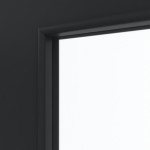 Detailansicht des Lichtausschnitts von Anthrazit RAL 7016 LA 4 mittig Mattlack Basic Innentür - Huga