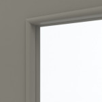 Detailansicht des Lichtausschnitts von Hygge Grau RAL 7037 LA 9 Mattlack Basic Innentür - Huga