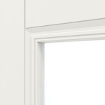 Detailansicht des Lichtausschnitts von HUGA Innentür Kontur 1 Weißlack Classic mit Lichtausschnitt LA Lugano