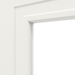Detailansicht des Lichtausschnitts von LEBO Innentür Kopenhagen 10 Weißlack mit Lichtausschnitt 1 LA