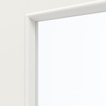 Detailansicht des Lichtausschnitts von GARANT Schallschutztür Weißlack 9016 CePaL mit Lichtausschnitt LA-4 schlossseitig