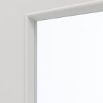 Detailansicht des Lichtausschnitts von GARANT Schallschutztür 0160-60 Silver Grey CePaL mit Lichtausschnitt LA-5 bandseitig