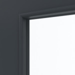 Detailansicht des Lichtausschnitts von Schiebetür Anthrazit RAL 7016 Lack LA 9 Basic - Huga