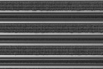 Detailaufnahme von Top-Ansicht von Aluprofilmatte KLASSIK Rips T05PP grau / Minibürste MB01 schwarz - Entrada