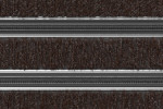 Detailaufnahme von Top-Ansicht von Aluprofilmatte ROYAL Rips T08PP braun / Minibürste MB02 grau - Entrada