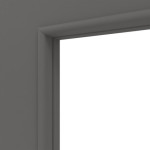 Detailansicht des Lichtausschnitts von HÖRMANN Doppelflügeltür Staubgrau RAL 7037 Duradecor ProLine mit Lichtausschnitt LA 7 mit Zarge
