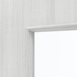 Detailansicht des Lichtausschnitts von GARANT Doppelflügeltür Corona 830 Authentic Grigio CePaL mit Lichtausschnitt LA-4 mittig mit Zarge