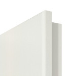 Detailansicht der runden Kante von GARANT Doppelflügeltür inkl. Zarge Weiß Struktur Premium CPL mit Lichtausschnitt LA-3 Sprosse SP4