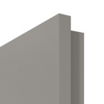 Detailansicht der eckigen Kante von GARANT Wohnungseingangstür U12115SD Platingrau GHK08 mit Lichtausschnitt LA-12