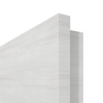 Detailansicht der eckigen Kante von GARANT Wohnungseingangstür Quer Authentic Grigio GCK08 mit Lichtausschnitt LA-2