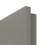 Detailansicht der eckigen Kante von Hygge Grau RAL 7037 LA 24 schlossseitig Mattlack Basic Innentür - Huga