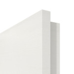 Detailansicht der eckigen Kante von GARANT Schallschutztür Quer Authentic Bianco CePaL mit Lichtausschnitt LA-DIN
