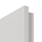Detailansicht der Premiumkante von GARANT Wohnungseingangstür U12188SD Lichtgrau GHK08 mit Lichtausschnitt LA-4 bandseitig