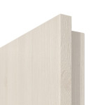 Detailansicht der Premiumkante von GARANT Doppelflügeltür inkl. Zarge Authentic Perl GCK08 mit Lichtausschnitt LA-5 bandseitig Sprosse SP10