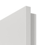 Detailansicht der Premiumkante von GARANT Rauchschutztür 0160-60 Silver Grey CePaL mit Lichtausschnitt LA-4 mittig