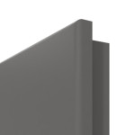 Detailansicht der runden Kante von HÖRMANN Doppelflügeltür Groove 27 Staubgrau RAL 7037 Lack DesignLine mit Zarge