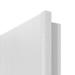 Detailansicht der runden Kante von HÖRMANN Doppelflügeltür Pure 1 Eiche Weiß Duradecor DesignLine mit Lichtausschnitt Bandseite mit Zarge